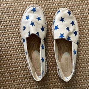 Blue star embroidered espadrilles